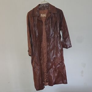 Vintage Brown Leather Coat